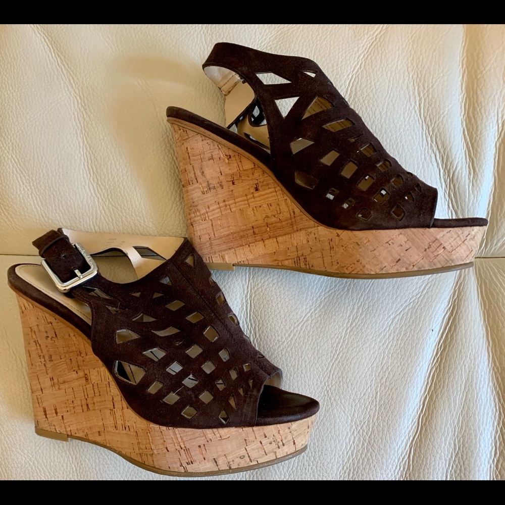 Calvin Klein Brown Suede Wedge Size 7M